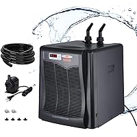 VEVOR Aquarium Chiller, 110 Gal 416 L, 1/3 HP Hydroponic Water Chiller, Quiet Refrigeration Compressor for Seawater and Fresh Water, Fish Tank Cooling System with Pump/Hose, for Jellyfish, Coral Reef