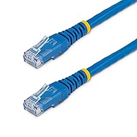 StarTech.com 1 ft. CAT6 Ethernet Cable - 10 Pack - ETL Verified - Blue CAT6 Patch Cord - Molded RJ45 Connectors - 24 AWG Copper Wire – UTP Cable (C6PATCH1BL10PK)