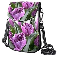 Cross-body Bag for Women Purple Tulip Flower Satchel Bag Waterproof Messengers Purse