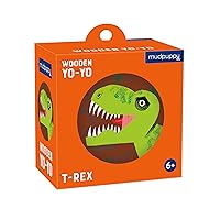 Mudpuppy T-Rex Wooden Yo-Yo, Beginner Yo-Yo for Ages 6 and Up, Dual-Sided Full Color Artwork, Step-by-Step Instructions Included, Twist on The Classic Game, Makes A Great Gift!