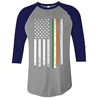 Threadrock Irish American Flag Unisex Raglan T-Shirt