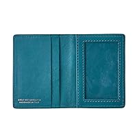 Quality Leather Travel Card Wallet | The Vallata Nappa | Handcrafted In Italy | Petrol Blue