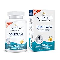 Omega-3, Lemon Flavor - 90 Soft Gels - 690 mg Omega-3 - Fish Oil - EPA & DHA - Immune Support, Brain & Heart Health, Optimal Wellness - Non-GMO - 45 Servings