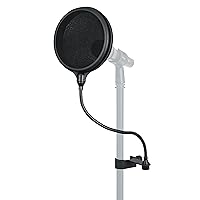 Gator Frameworks Split Level Double Layered Pop Filter with Attachment Clamp; Fits Most Standard Microphone Stands (GM-POP FILTER)