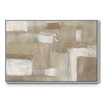 Renditions Gallery Floater Framed Wall Art Pantings Grey & Brown Blocks Background Abstract Artwork Decorations for Office Bedroom Kitchen - 25