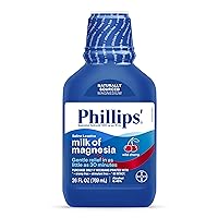 Phillips' Milk of Magnesia Liquid Laxative, Wild Cherry Flavor, Stimulant & Cramp Free Relief of Occasional Constipation, #1 Milk of Magnesia Brand 26 oz.