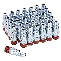 35-Pack 1/4-Inch NPT Male Industrial Air Plug, Pneumatic Plugs, 1/4 Inch Air Hose Fitting, 1/4'' Quick Connect Air Fitting, Air Hose Repair Plug Kit Compatible with I/M/D Type Air Coupler