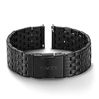 Timex 20mm Stainless Steel Quick-Release Bracelet – Silver-Tone with Deployment Clasp