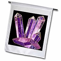 3dRose Glam Purple, Pink and Image Of Gold Crystals Illustration - Flags (fl_357001_1)
