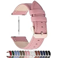 9 Colors for Quick Release Leather Watch Band, Fullmosa Cross Genuine Leather Replacement Wrist Strap for Men & Women 14mm 16mm 18mm 20mm 22mm 24mm