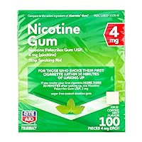 Nicotine Gum, Cool Mint Flavor, 4 mg - 100 Count | Quit Smoking Aid | Nicotine Replacement Gum | Stop Smoking Aids That Work | Chewing Gum to Help You Quit Smoking | Coated Nicotine Gum