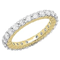 Round Diamond Dainty Eternity Stackable Band for Her in 14K Gold