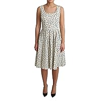 Dolce & Gabbana Beige Dotted Cotton A-Line Gown Dress