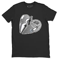 6 Cool Grey Design Printed Metal Heart Sneaker Matching T-Shirt