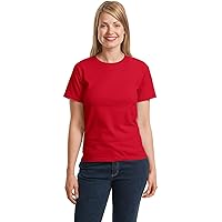 Hanes Women's Relaxed Fit Jersey ComfortSof Crewneck T-Shirt_Deep Red_M