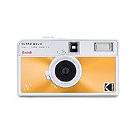 KODAK EKTAR H35N Half Frame Film Camera, 35mm, Reusable, Focus-Free, Bulb Function, Built-in Star Filter, Coated Improved Lens (Film & AAA Battery are not Included) (Glazed Orange)