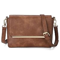Gladdon Small Crossbody Bags for Women Shoulder Purse for Ladies Flap Cross Body Purse for Teens Vegan leather Portable Brown, Brown-ii