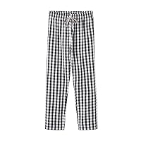 Big Boys Teeny Pajama Pants Plaid Print Breathable Lightweight Sleep Lounge Bottoms with Pocket