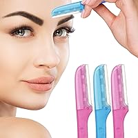 Nylea 3-Pack Eyebrow Razor Trimmer for Women Face [Extra Precision] Peach Fuzz Remover | Disposable Dermaplane Facial Hair Shaper | Dermaplaning Shaving Removal Tool - Facial Shave Shaver Blades