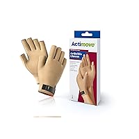 Actimove® Arthritis Care Arthritis Gloves – Drug-Free Pain Management for Aching Fingers and Hands, Overuse or Repetitive Syndromes – Left/Right Wear – Beige, Large