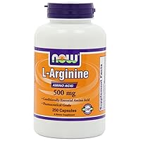 NOW L-Arginine 500 mg,250 Veg Capsules (packaging may vary