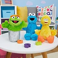 Just Play Sesame Street Friends Cookie Monster, Big Bird, and Oscar 8-inch 3-piece Sustainable Plush Stuffed Animals Set, Officially Licensed Kids Toys for Ages 18 Month