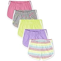The Children's Place Girls' Dolphin Shorts, Pink Mulit Color 5-Pack, Medium