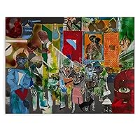 CNNLOAO Collage Artist Romare Bearden Abstract Fun Art Poster (6) Canvas Poster Bedroom Decor Office Room Decor Gift Unframe-style 32x24inch(80x60cm)