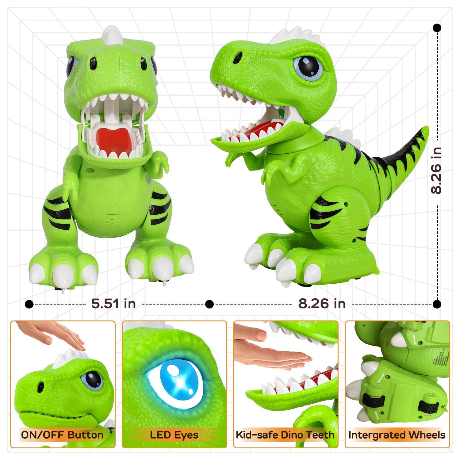 STEAM Life RC Robot Dinosaur Toys for Kids, Remote Control Smart Robot Pet Dinosaur for Age 3 4 5 6 7 8 Boys Girls, Interactive Hand Motion Gesture Walking Dancing Robot, STEM Kids Gifts Toys for Boy