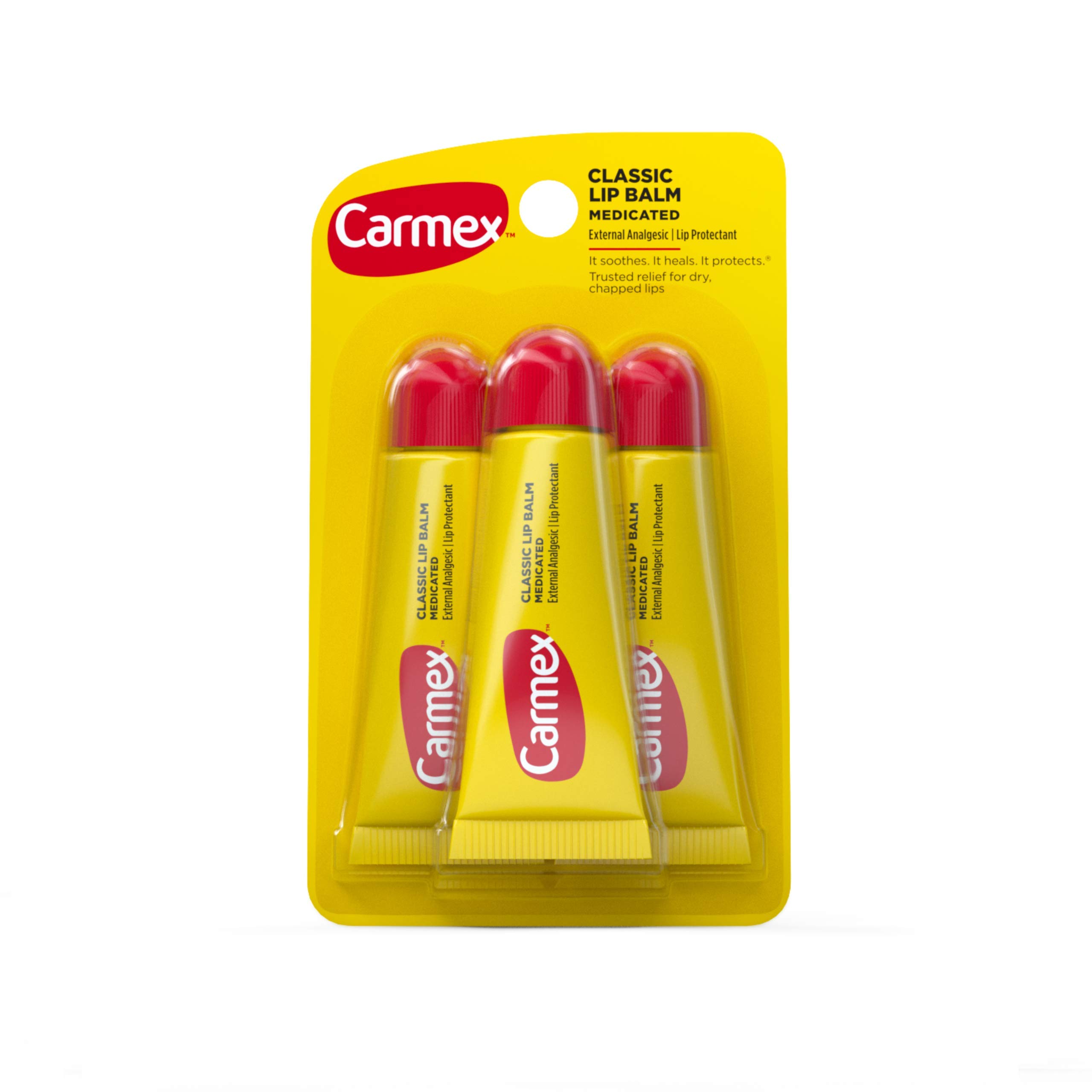 Carmex Original Flavor Moisturizing Lip Balm Tube Value Pack,0.35 Ounce (3 Count)