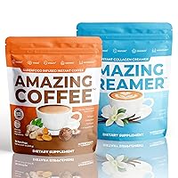 Superfood-Coffee &-Creamer - French Roast - 12 Natural Superfoods and Keto-Creamer with Hyaluronic Acid & MCT Oil [Hazelnut & Salted Caramel Flavors]