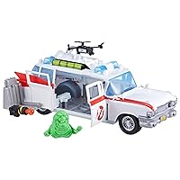 Ghostbusters Track & Trap Ecto-1 Toy Vehicle with Fright Features Ecto-Stretch Tech Slimer Accessory, Compatible with 5-Inch Toys, 4+