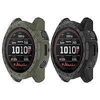 [2 Pack] TenCloud Tactix 7 Watch Cases Accessories Compatible with Garmin tactix 7/tactix 7 Pro Case (No Screen Protector) Rugged Protective Case for Garmin Tactix 7 Pro (Black+Green)
