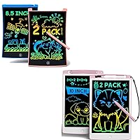 bravokids 2 Pack LCD Writing Tablet with Stylus, Colorful Erasable Doodle Board Drawing Pad for Kids, Car Trip Educational Toys for 3 4 5 6 7 Girls Toddlers