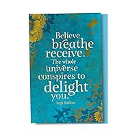 Tree-Free Greetings EcoNotes 12-Count Believe Breathe Receive Blank Notecard Set With Envelopes, All Occasion, Inspirational (FS56961)