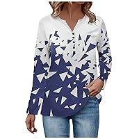 Womens Tops Button Down V Neck Oversized Tshirts Long Sleeve Floral Print Fashion Work Blouses Womens Sweaters