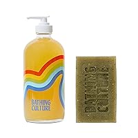 Cathedral Grove Mind + Body Wash Glass Bottle + Mind + Body Soap Bar Organic BUNDLE | Natural, Biodegradable, Sustainable, Vegan Personal Care
