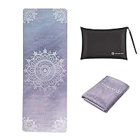 Travel Yoga Mat, Non Slip Exercise Suede Mat with Carry Bag, All-Purpose Fitness Mat with High Density Anti-Tear Surface for Women, Ideal for Pilates Workout (72'' x 26'' x 1.5mm Thick)