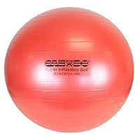 CanDo 30-1964 Non-Slip Super Thick Inflatable Exercise Ball, Red, 29.5