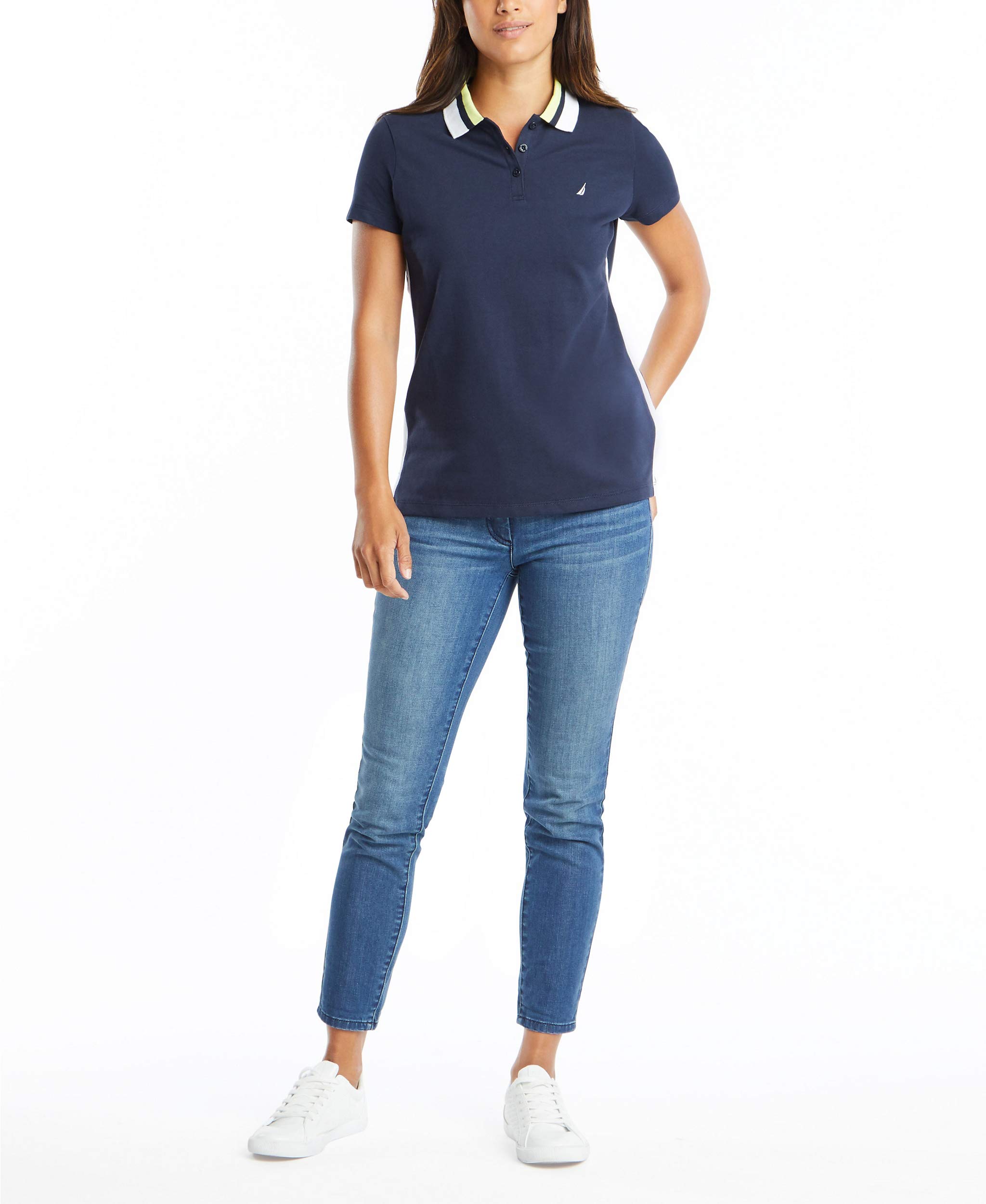 Nautica Women's Stretch Cotton Polo Shirt