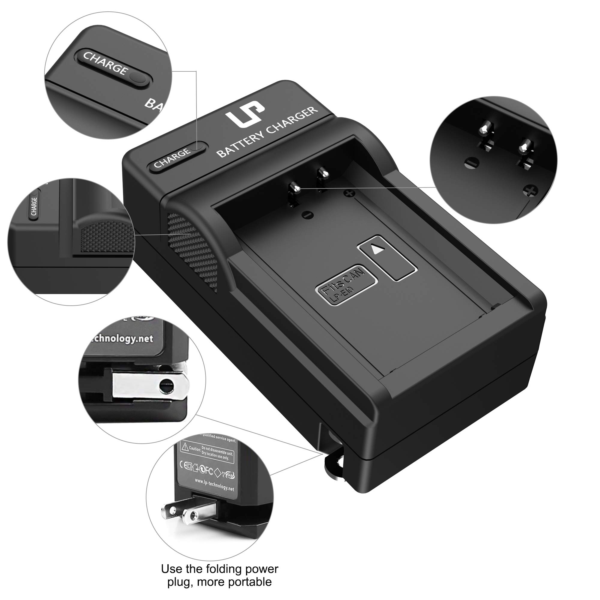 Mua LP-E10 Battery Charger, LP Charger Compatible with Canon EOS Rebel T7,  T6, T5, T3, T100, 4000D, 3000D, 2000D, 1500D, 1300D, 1200D, 1100D & More  (Not for T3i T5i T6i T6s T7i)