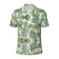 Tropical Palm Banana Leaves Print Menâ€™s Polo Shirts Suitable for Casual & Formal Occasions