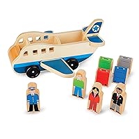 Melissa & Doug Wooden Airplane Play Set With 4 Play Figures and 4 Suitcases - Toy Airplane For Toddlers, Classic Wooden Toys For Kids