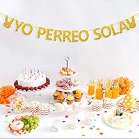 GROBRO7 YO Perreo Sola Banners Gold Glitter Banner Home Decoration Photo Booth Props 6.5ft Pre-Assembled Garland Party Favor for Music Themed Bachelorette Wedding Bridal Shower Engagement Decor