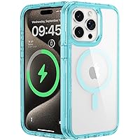 ORIbox for iPhone 15 Pro Max Case with Magsafe, Tri-Layer Perimeter for More Protection,3-in -1 Transparent Magnetic Designed, Anti-Fall for iPhone 15 Pro Max Phone Case,6.7 inch, Blue