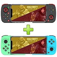 Mobile Game Controller Gamepad for iPhone iOS Android PC: Works with iPhone13/12/11/X, iPad, Samsung Galaxy, Motorola, TCL, Tablet, Apex Legends, Call of Duty - (Black+Bluegreen)