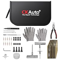 CKAuto Tire Plug Repair Kit 80 PCS - Heavy Duty Professional Flat Tire Puncture Repair Kit, Universal Emergency Car Kit with Portable Bag, Fit for Autos, Cars, Motorcycles, Trucks, RVs, etc.