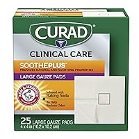 Curad SoothePLUS Gauze Pads with ARM & HAMMER Baking Soda, 4