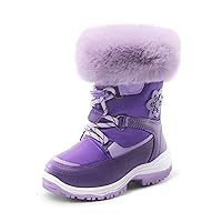 DREAM PAIRS Boys Girls Toddler Snow Boots Slip Resistant Faux Fur Lined Mid Calf Little Kids Winter Shoes
