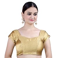 Chandrakala for Mom,Gold Blouses for Women,Readymade Copper, Medium (B106COP3)